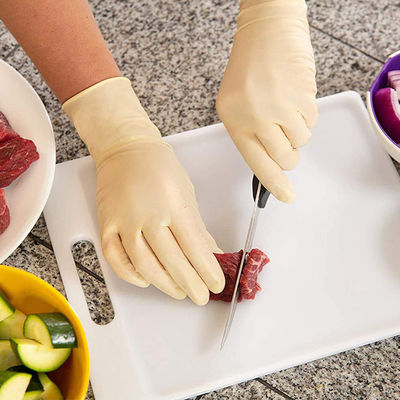De melkachtige Witte Sterke Handschoenen van het Poeder Vrije Latex 6 Mil Large Long Rubber Patient-Examenhandschoenen