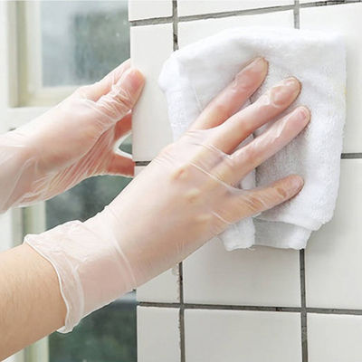 De transparante Beschikbare Vinyl van de Beschermings Anti Zure pvc van de Handschoenenarbeid Elastische Handschoenen