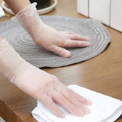 De transparante Beschikbare Vinyl van de Beschermings Anti Zure pvc van de Handschoenenarbeid Elastische Handschoenen