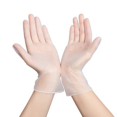 De transparante Beschikbare Vinyl van de Beschermings Anti Zure pvc van de Handschoenenarbeid Elastische Handschoenen
