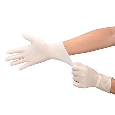 De melkachtige Witte 240mm Handschoenen van het Lengte Beschikbare Medische Latex Milieu