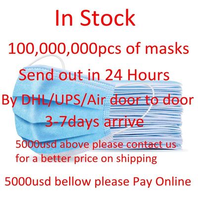 het blauwe Masker van het het Masker Beschikbare niet Geweven Gezicht van het Lagenffp2 Gezicht
