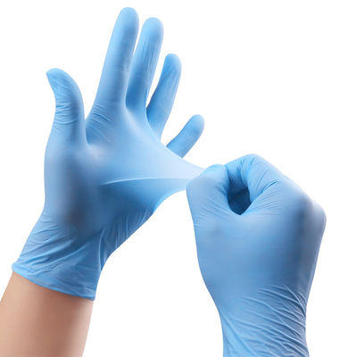 Antistatische Blauwe het Nitrilhandschoenen van ASTM D6319/12 van Nitrilduim Handschoenen