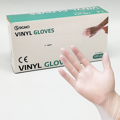 De transparante Beschikbare Vinyl van de Beschermings Anti Zure pvc van de Handschoenenarbeid Elastische Handschoenen