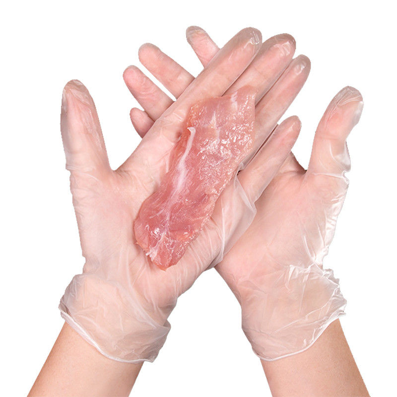 De transparante Beschikbare Vinyl van de Beschermings Anti Zure pvc van de Handschoenenarbeid Elastische Handschoenen