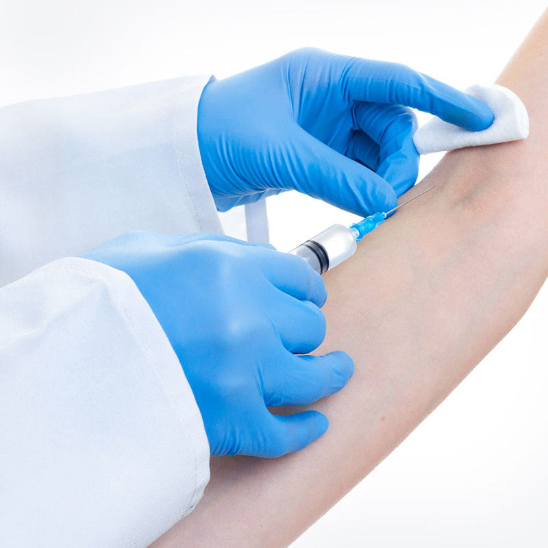 Punctuurbewijs S M L XL de Blauwe Medische Alkaliweerstand van Nitrilhandschoenen